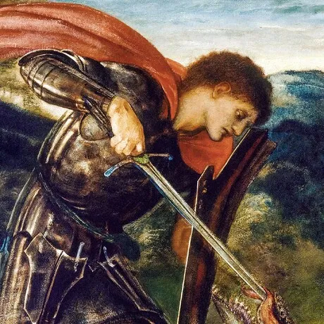 The Fight: Saint George Kills the Dragon VI Framed Canvas Replica Painting: Medium