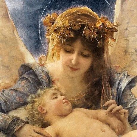 The Guardian Angel Framed Canvas Replica Painting: Small