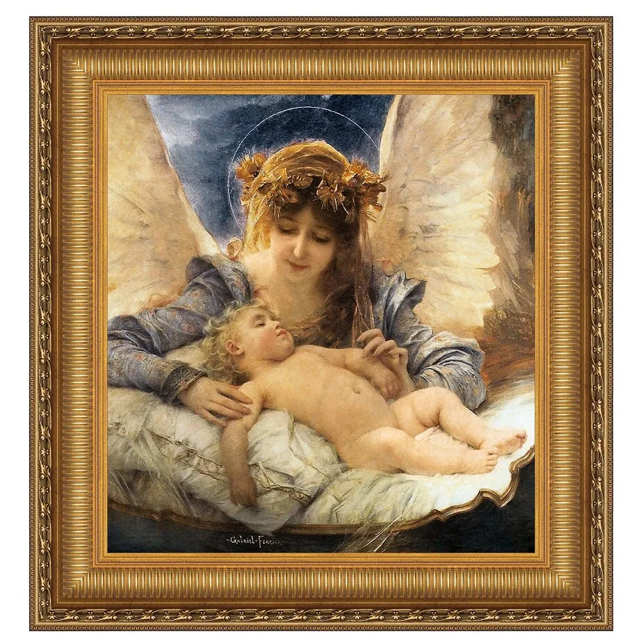 The Guardian Angel Framed Canvas Replica Painting: Grande