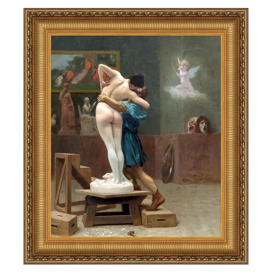 Pygmalion and Galatea Framed Canvas Replica Painting: Small