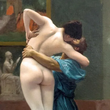 Pygmalion and Galatea Framed Canvas Replica Painting: Medium