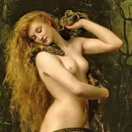 Lilith Framed Canvas Replica Painting: Grande