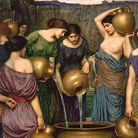 The Danaides Framed Canvas Replica Painting: Small