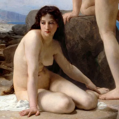 The Bathers Framed Canvas Replica Painting: Small