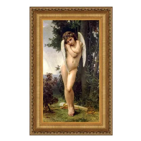 L'amour Mouille Cupid Framed Canvas Replica Painting: Medium