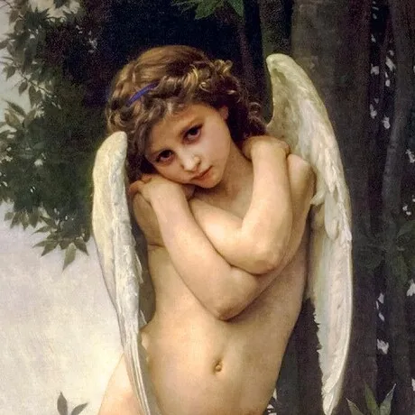 L'amour Mouille Cupid Framed Canvas Replica Painting: Large
