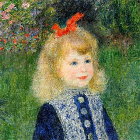 A Girl with a Watering Can Framed Canvas Replica Painting: Grande
