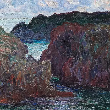 Rocks at Port-Goulphar Framed Canvas Replica Painting: Grande