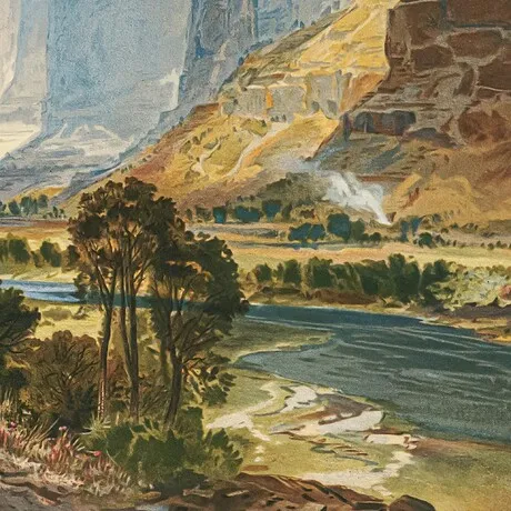 Valley of Babbling Waters Utah Framed Canvas Replica Painting: Small