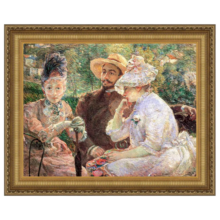 On The Terrace at Sevres Framed Canvas Replica Painting: Grande