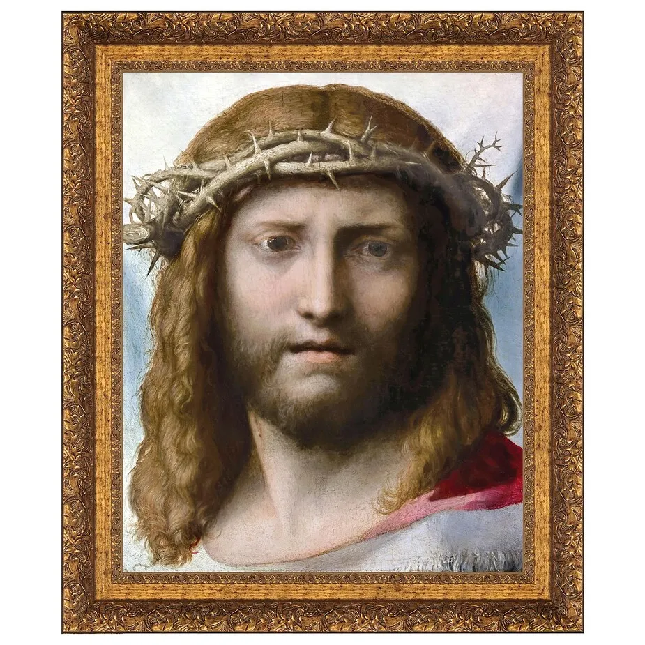 Head of Christ Framed Canvas Replica Painting: Large