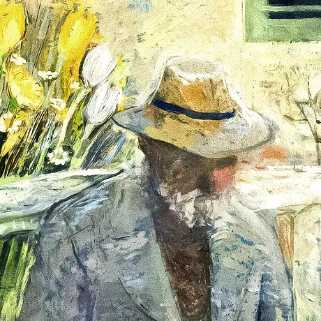 The Old Gardener Framed Canvas Replica Painting: Small
