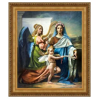 Saint Cecilia of Rome Framed Canvas Replica Painting: Large