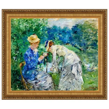 In the Bois de Boulogne Framed Canvas Replica Painting: Small