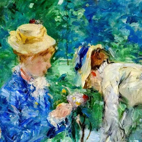 In the Bois de Boulogne Framed Canvas Replica Painting: Medium