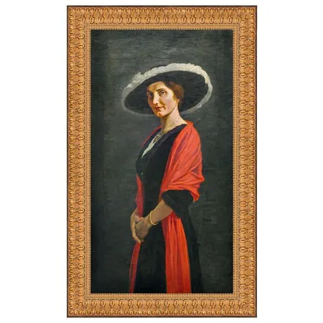 Portrait of Helene Rumpf Framed Canvas Replica Painting: Small