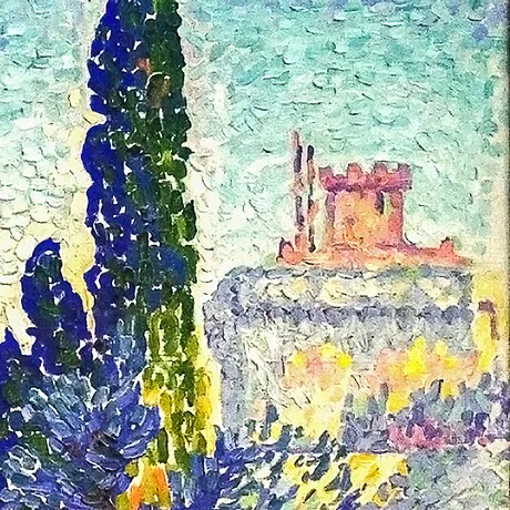 Cypresses at Cagnes Framed Canvas Replica Painting: Small