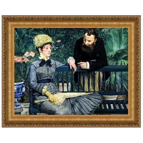 In the Conservatory Framed Canvas Replica Painting: Medium