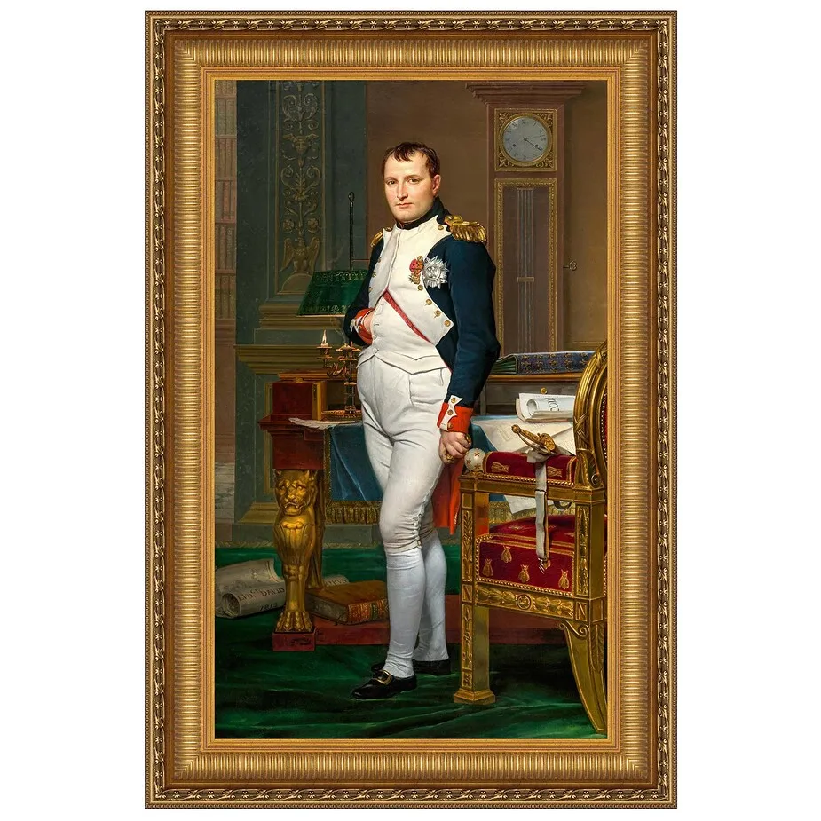 Emperor Napoleon in His Study Framed Canvas Replica Painting: Grande