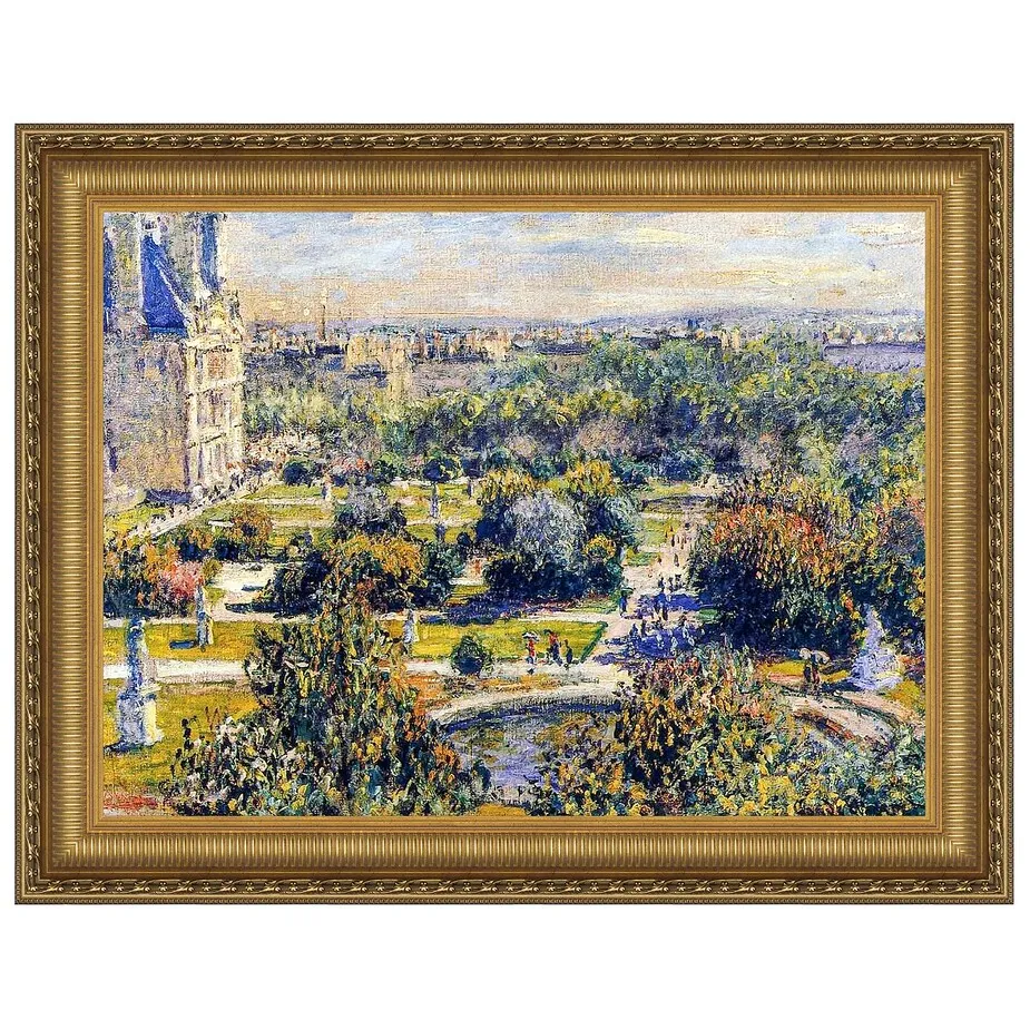 View of the Tuileries Garden Framed Canvas Replica Painting: Large