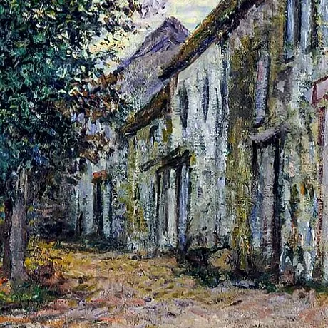 Banks of the Seine Framed Canvas Replica Painting: Small