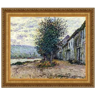 Banks of the Seine Framed Canvas Replica Painting: Large