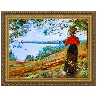 Bay of Gdansk near Sopot Framed Canvas Replica Painting: Small