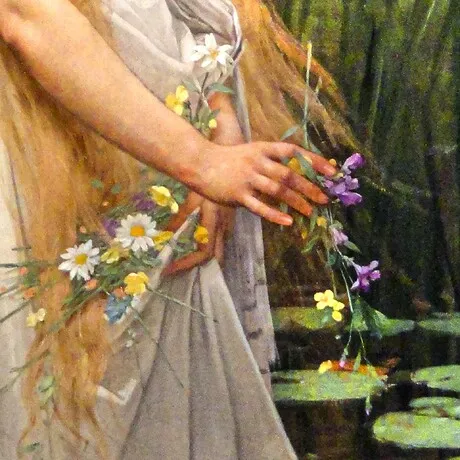 Ophelia Framed Canvas Replica Painting: Medium