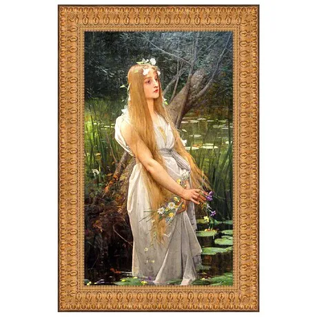 Ophelia Framed Canvas Replica Painting: Medium