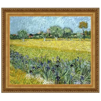 Field with Flowers near Arles Framed Canvas Replica Painting: Medium