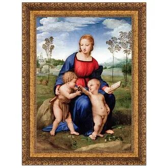 Madonna of the Goldfinch Framed Canvas Replica Painting: Medium