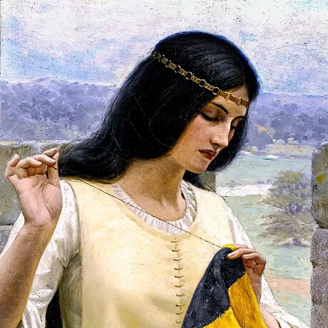 Stitching the Standard Framed Canvas Replica Painting: Small