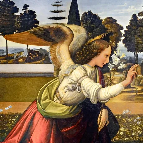The Annunciation Framed Canvas Replica Painting: Small