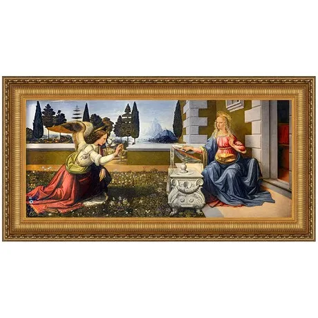 The Annunciation Framed Canvas Replica Painting: Large