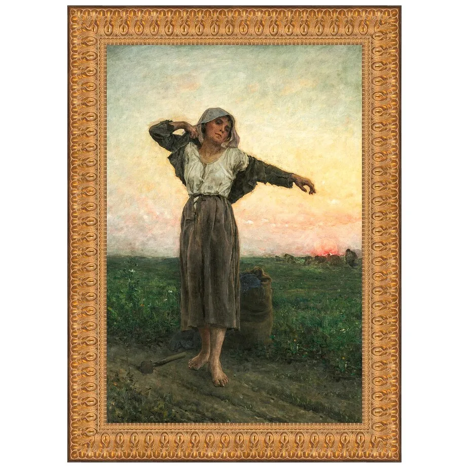 The Tired Gleaner Framed Canvas Replica Painting: Large