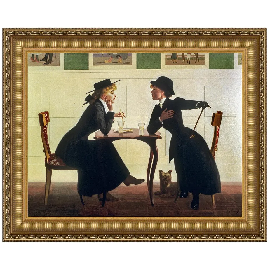 Some Little Talk of Me and Thee Framed Canvas Replica Painting: Large