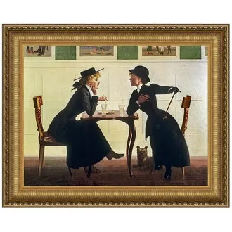 Some Little Talk of Me and Thee Framed Canvas Replica Painting: Grande