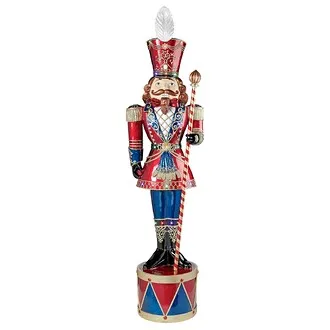 Illuminated Bavarian Style Holiday Nutcracker Statue