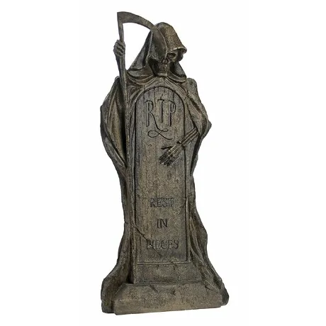 Rest in Pieces Grim Reaper Tombstone Statue