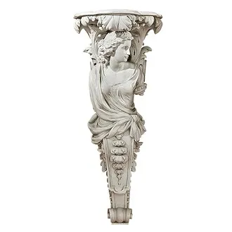 French Baroque Caryatid Facing Right Wall Sculpture