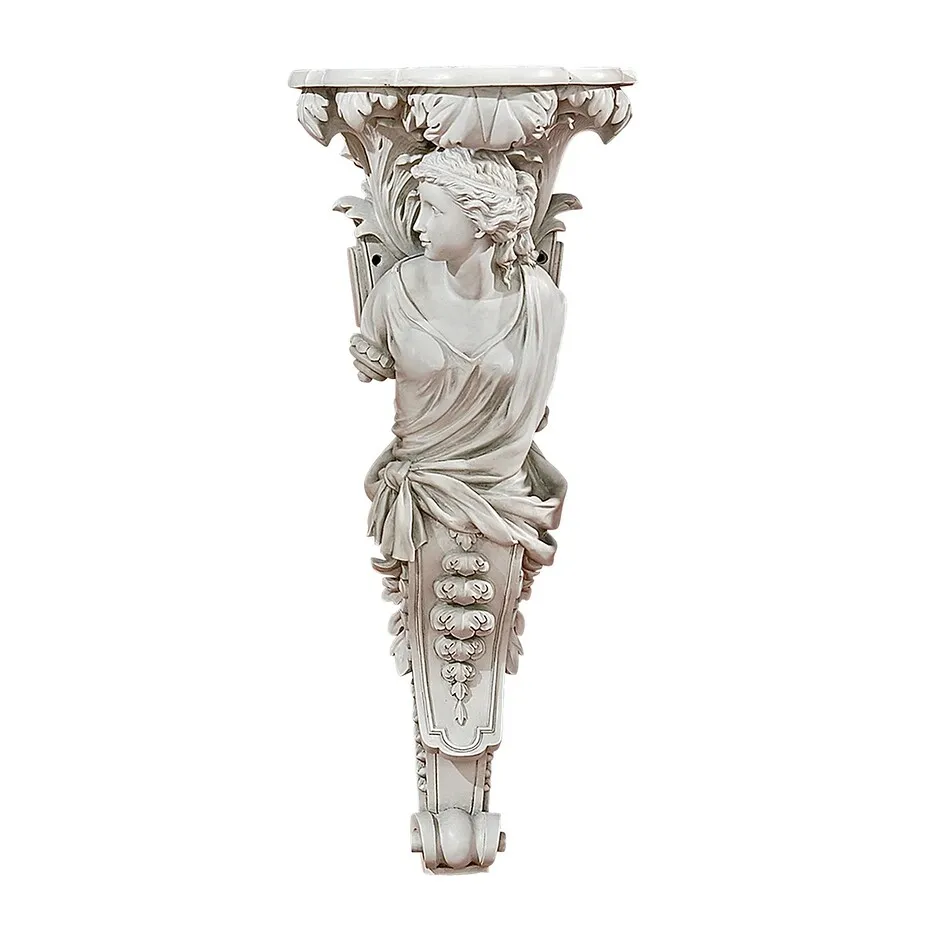 French Baroque Caryatid Facing Left Wall Sculpture