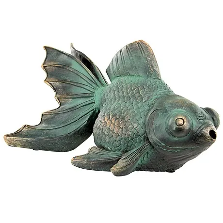 Butterfly Asian Koi Fish Spitter Piped Statue