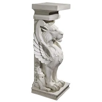Trapezophoron Sculptural Winged Lion Pedestal: Each