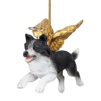 Honor Your Pet: Border Collie Holiday Dog Angel Ornament Collection