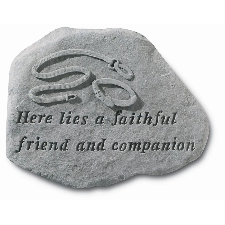 Faithful Companion Cast Stone Dog Memorial Statue