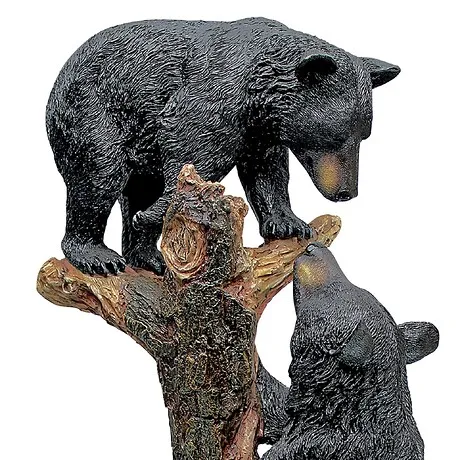 Climbing Cubs Black Bear Statue