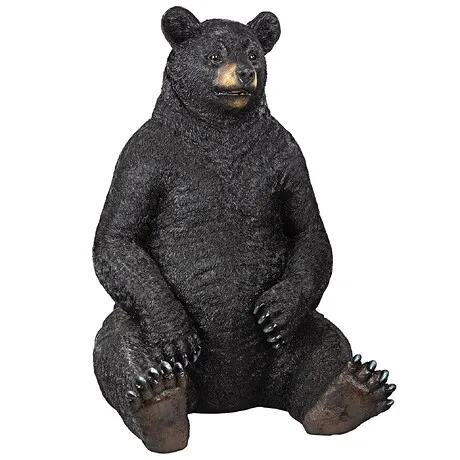 Bear-Zerk Giant Sitting Black Bear Statue