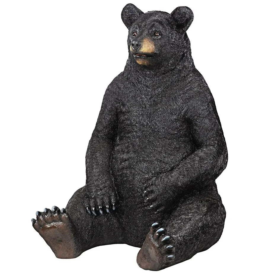 Bear-Zerk Giant Sitting Black Bear Statue