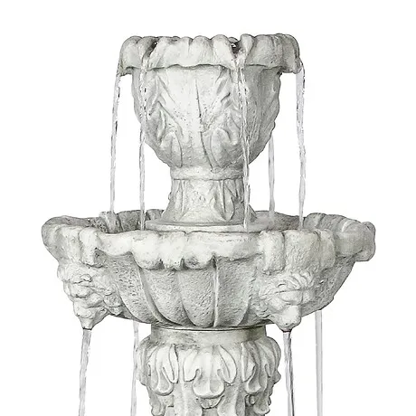 Medici Lion Four-Tier Fountain: Antique Stone Finish