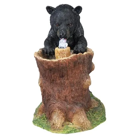 Guzzling Gulp Black Bear Garden Fountain